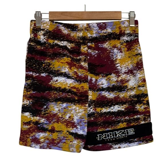 Nike Shorts Women Small Multicolor Fleece Watercolor‎ Activewear Athleisure Soft - Picture 5 of 8